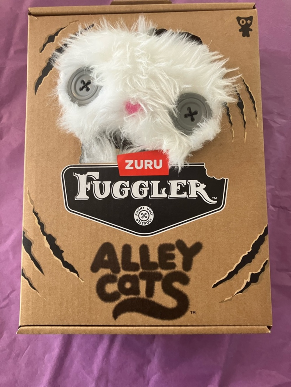 NWT Fuggler Alley Cats Cheezee White Plush Cat